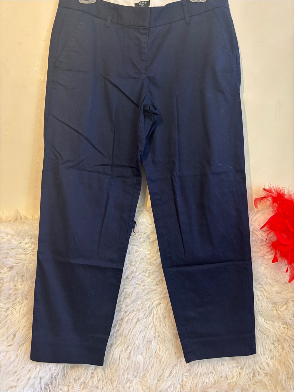 J. Crew Women's Navy Straight-Leg Trousers